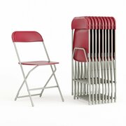 Flash Furniture Hercules Series Plastic Folding Chair Red - 10 Pack 650LB Weight Capacity Comfortable Event Chair-Lightweight Folding Chair 10-LE-L-3-RED-GG